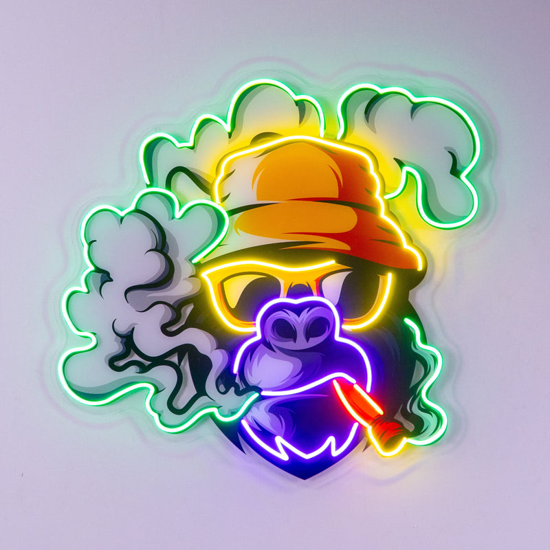 Yellow Hat Monkey LED Neon Sign Light Pop Art