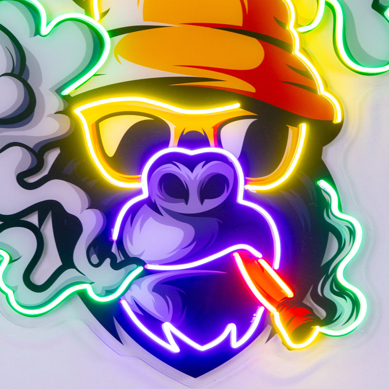 Yellow Hat Monkey LED Neon Sign Light Pop Art