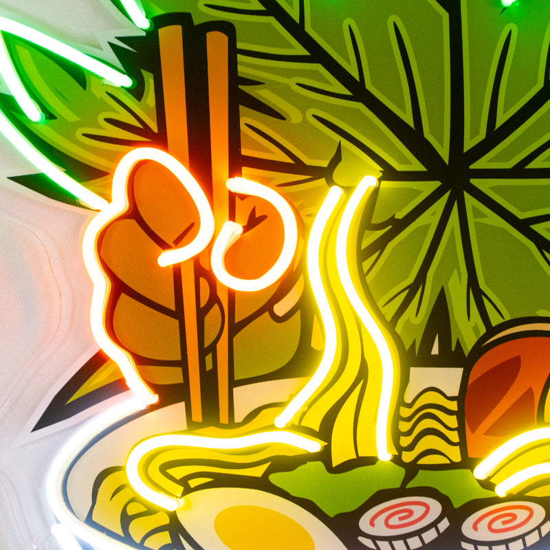 Cannabis Eat Ramen Led Neon Acrylic Artwork