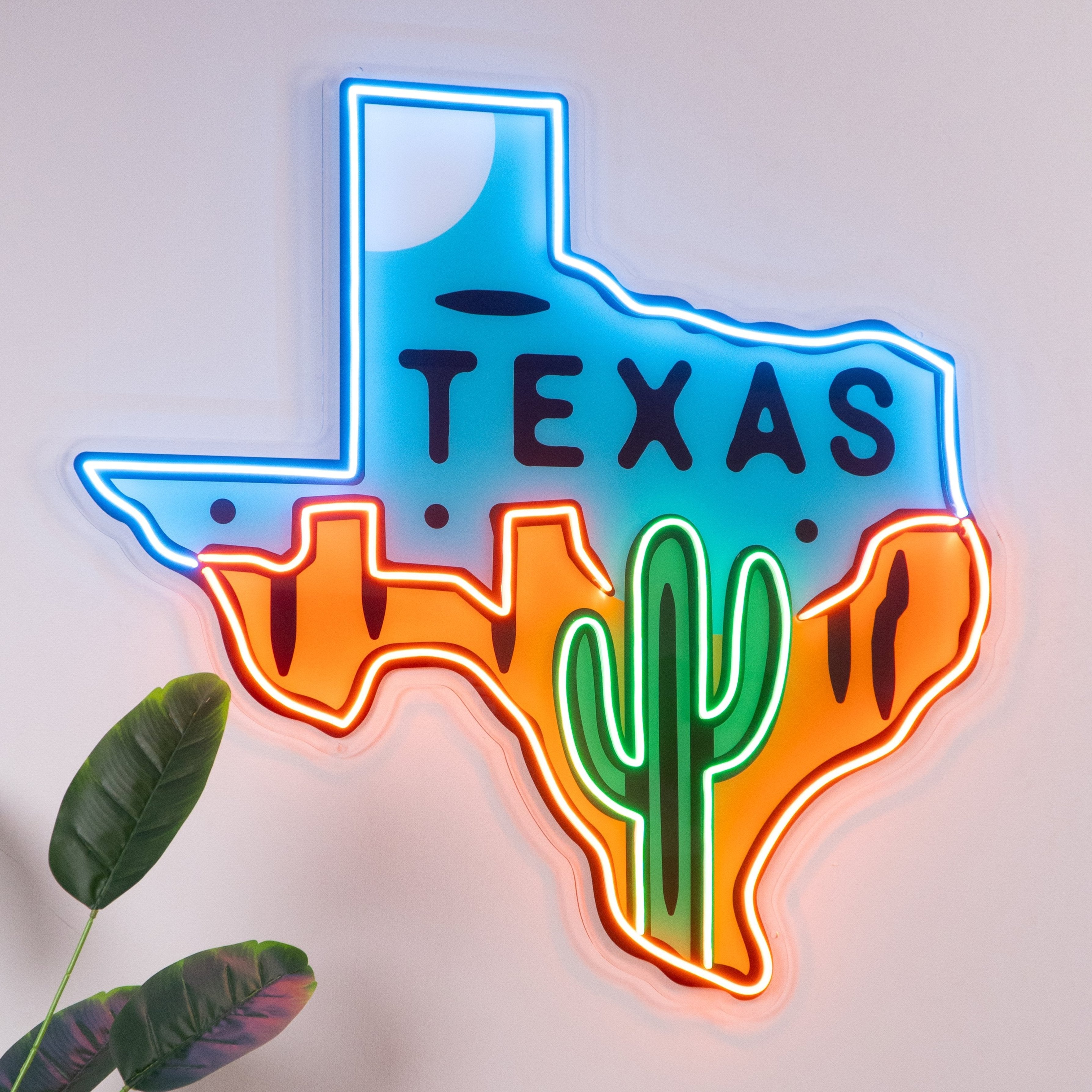 Texas Map LED Neon Sign Light Pop Art