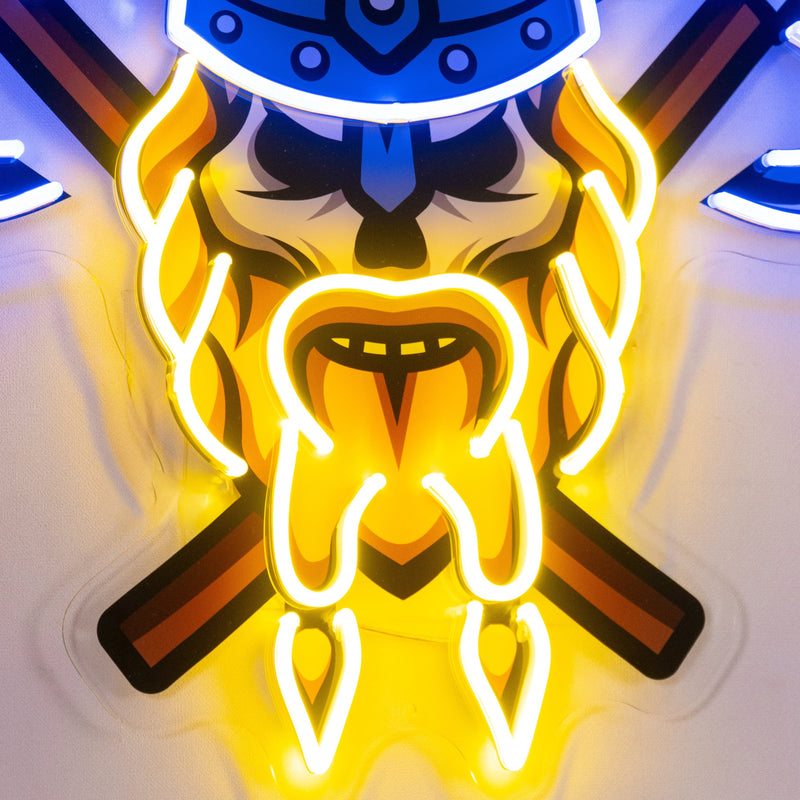 Skull Viking Warrior LED Neon Sign Light Pop Art