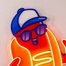 Sportie Hotdog Guy LED Neon Sign Light Pop Art
