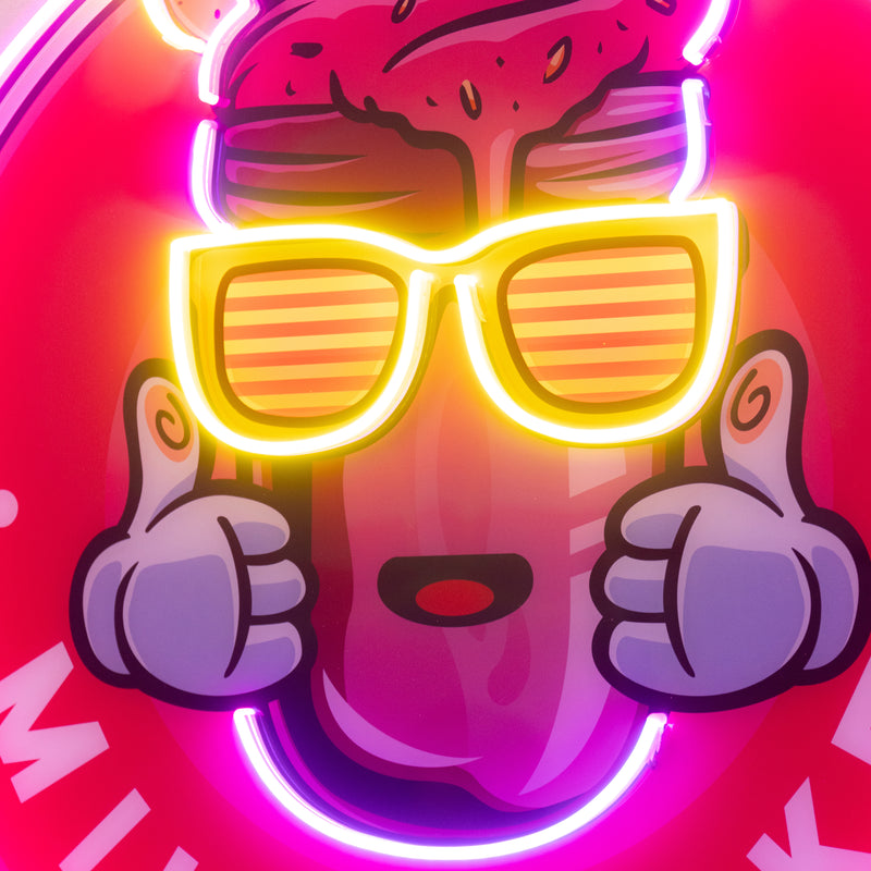 Milkshake Badge LED Neon Sign Light Pop Art