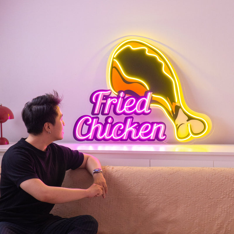 Fried Chicken Led Neon Acrylic Artwork