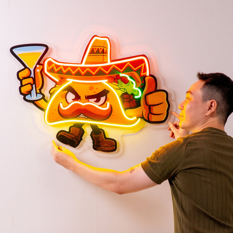 Taco Thumb Up LED Neon Sign Light Pop Art