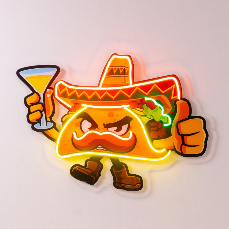 Taco Thumb Up LED Neon Sign Light Pop Art