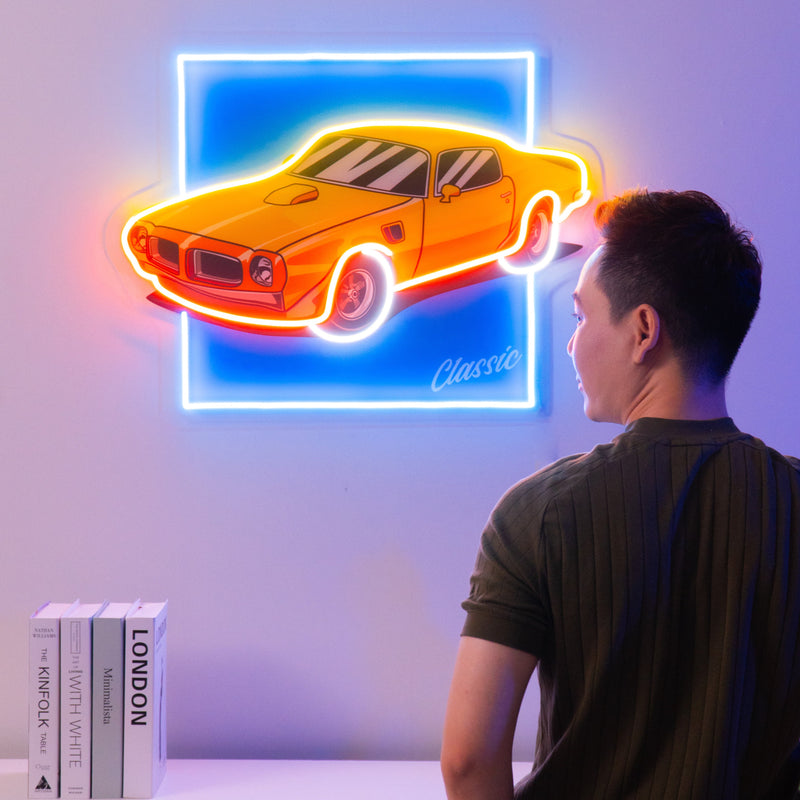 Classic Yellow Car LED Neon Sign Light Pop Art