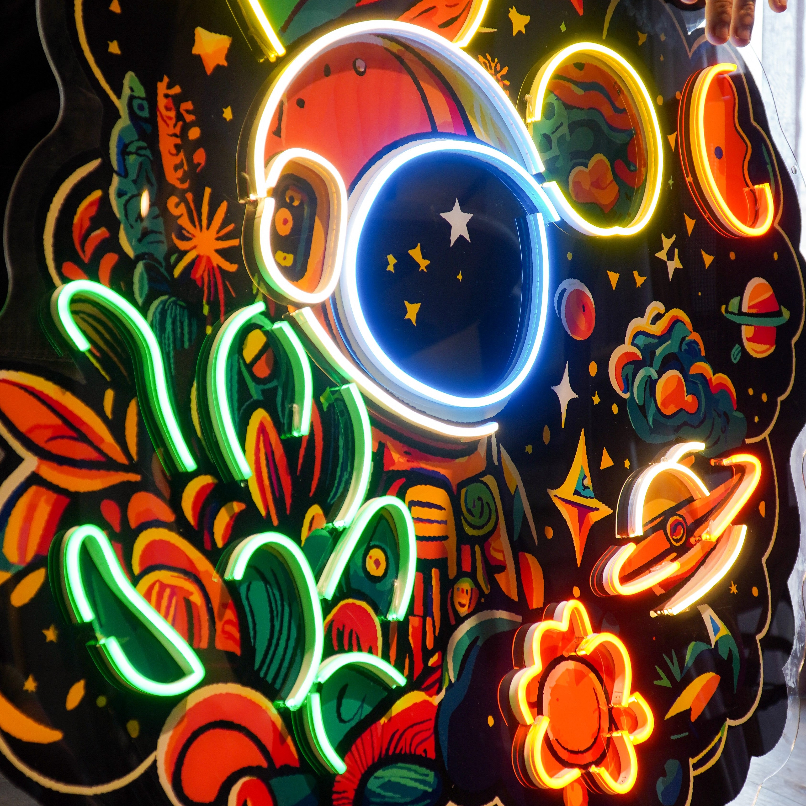 Astronaut Plant Universe LED Neon Sign Light Pop Art