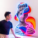 Jazzy Apollo Statue Neon Acrylic Artwork