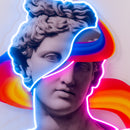 Jazzy Apollo Statue Neon Acrylic Artwork