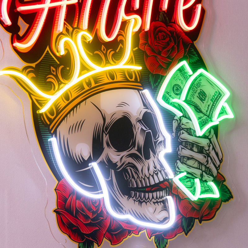 Rich Skull LED Neon Sign Light Pop Art