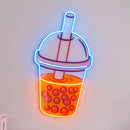 Orange Milktea Neon Acrylic Artwork