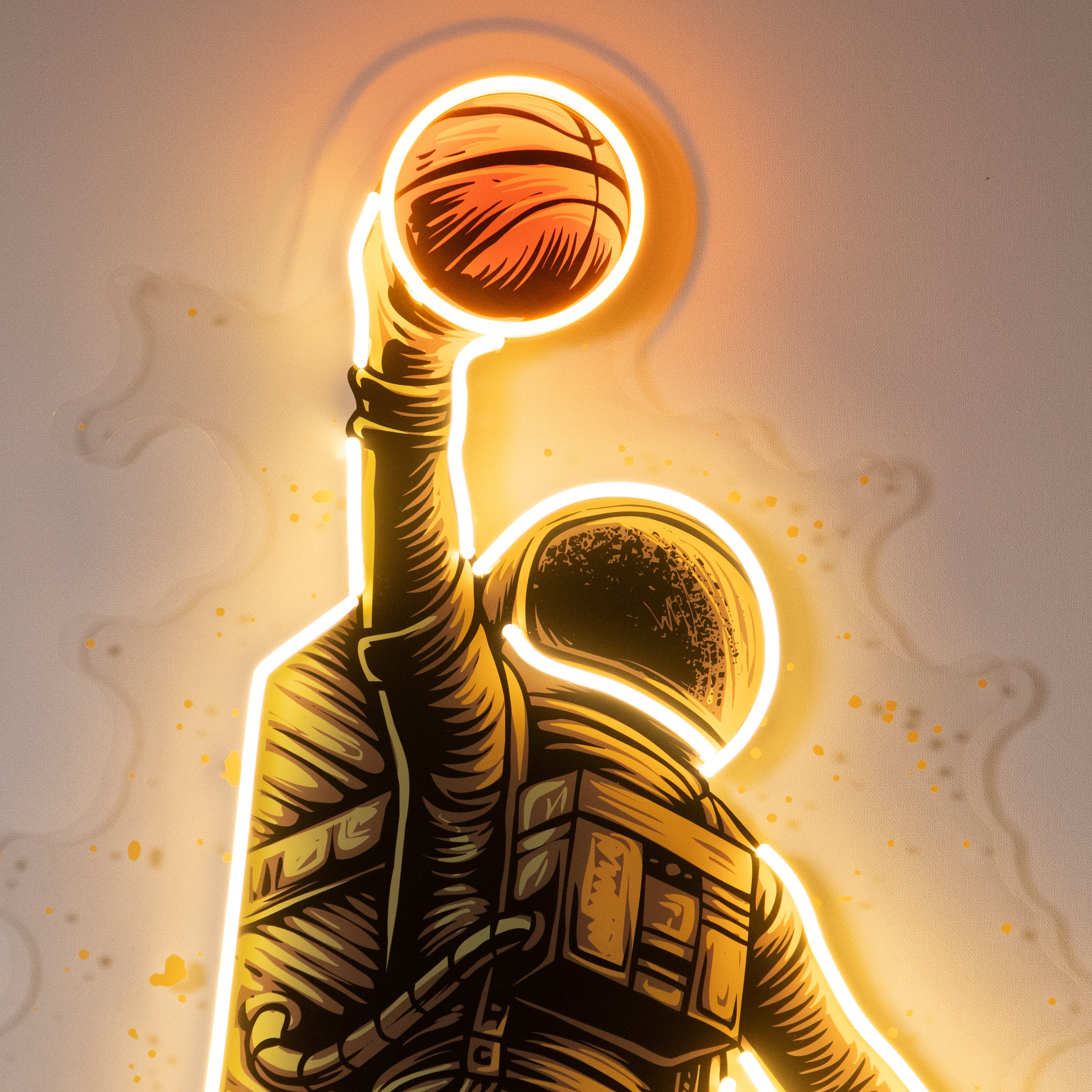 Basketball Shot Astronaut Led Neon Acrylic Artwork