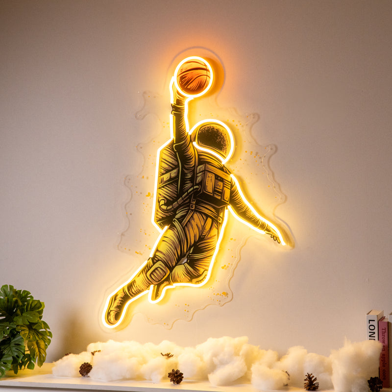 Basketball Shot Astronaut Led Neon Acrylic Artwork