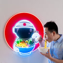 Astronaut Eating Ramen Led Neon Acrylic Artwork