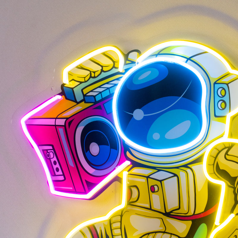 Astronauts Enjoying Space LED Neon Sign Light Pop Art