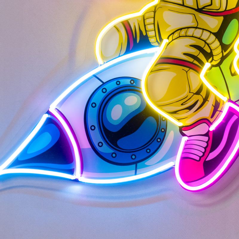 Astronauts Enjoying Space LED Neon Sign Light Pop Art