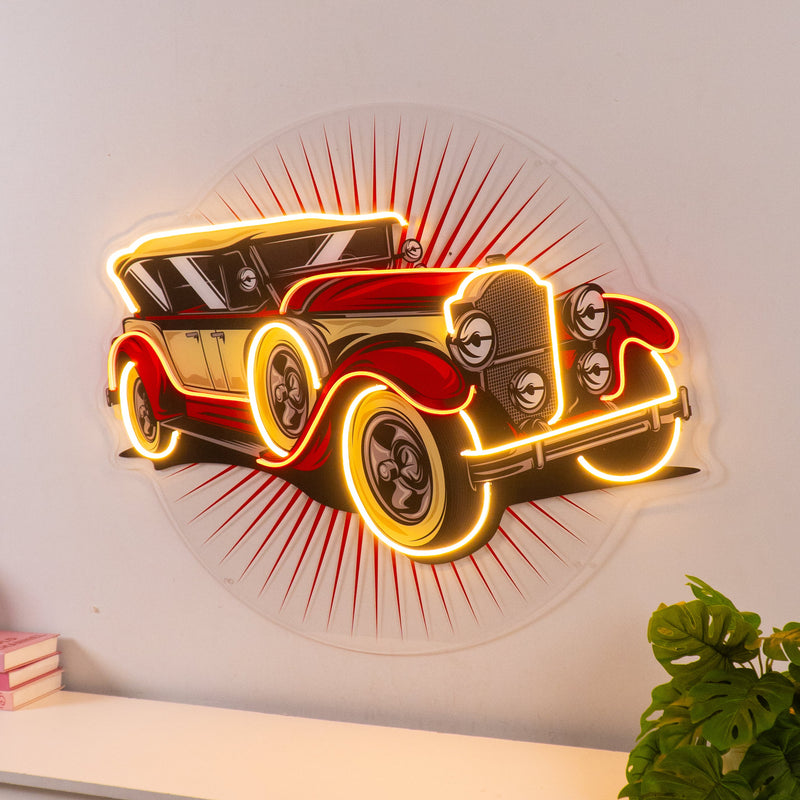 Old Car Power LED Neon Sign Light Pop Art