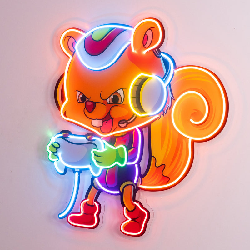 The Gamers Squirrel Esport LED Neon Sign Light Pop Art