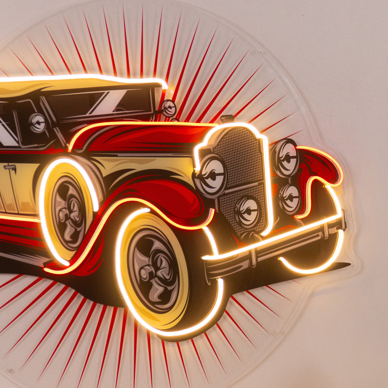 Old Car Power LED Neon Sign Light Pop Art