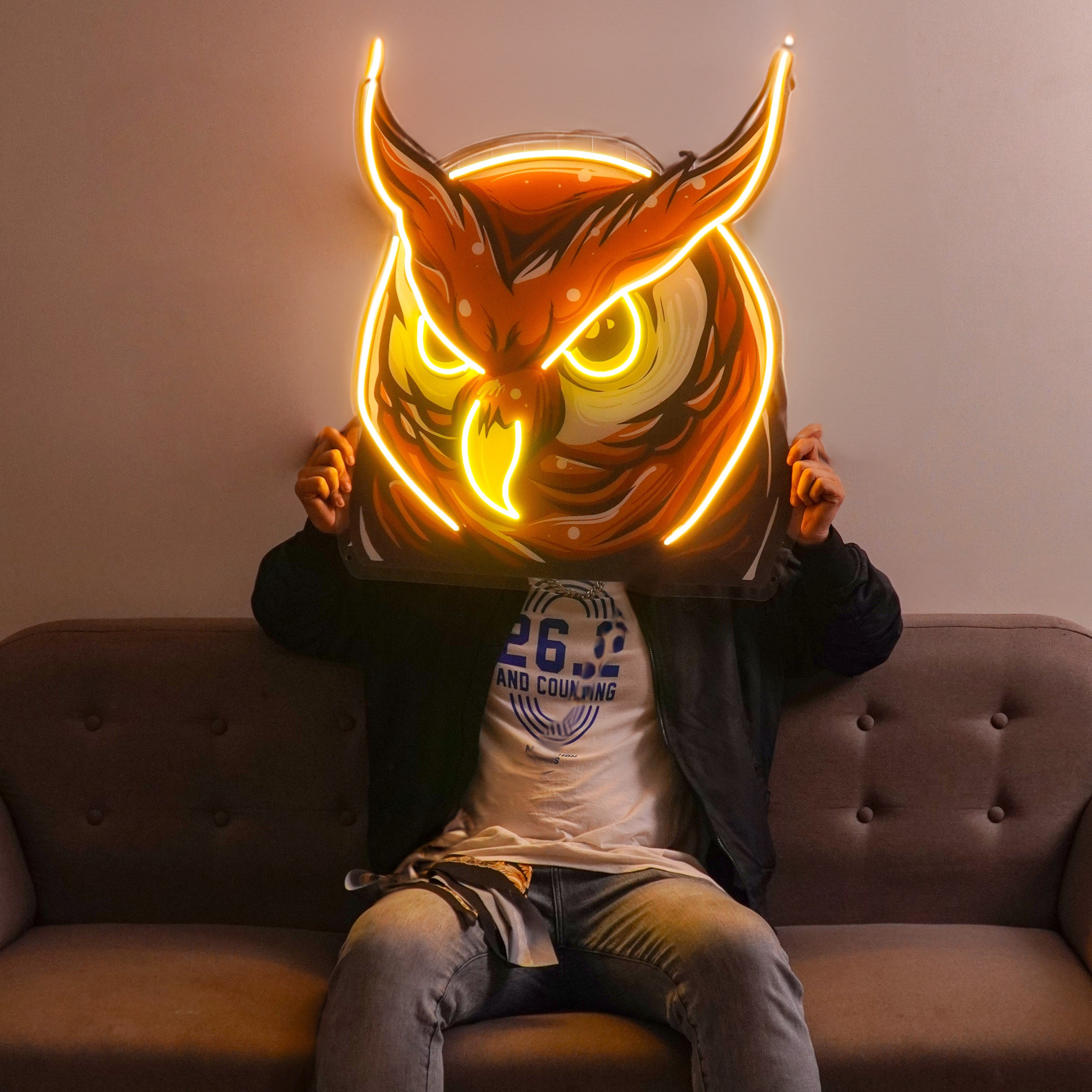 Owl Head LED Neon Sign Light Pop Art