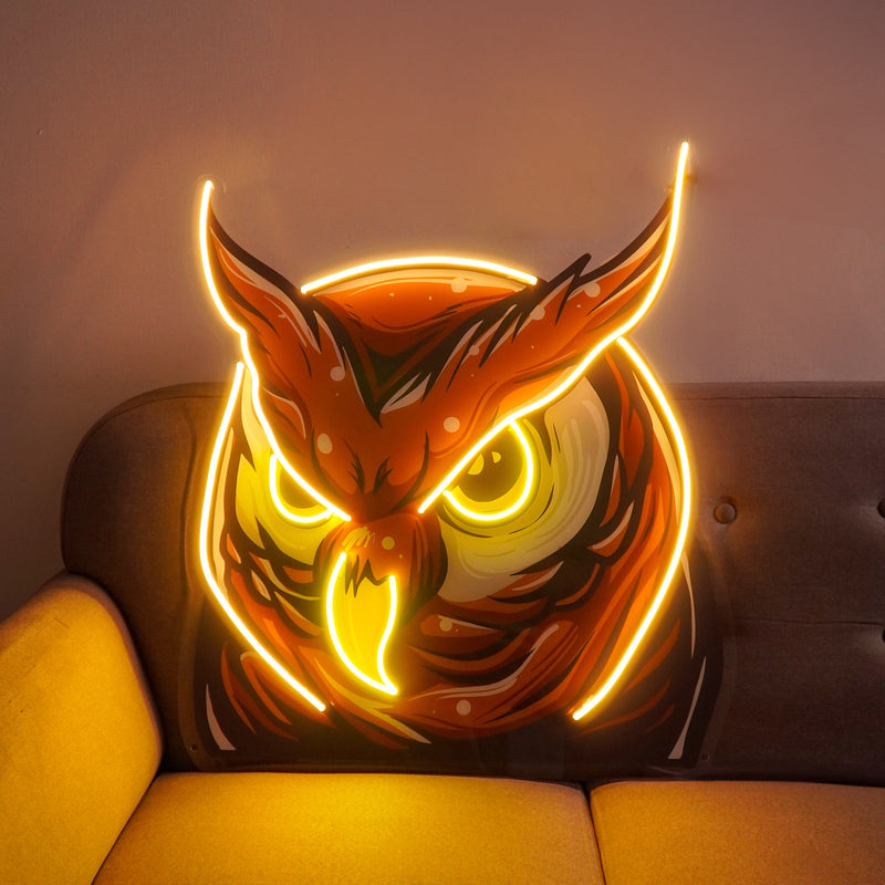 Owl Head LED Neon Sign Light Pop Art