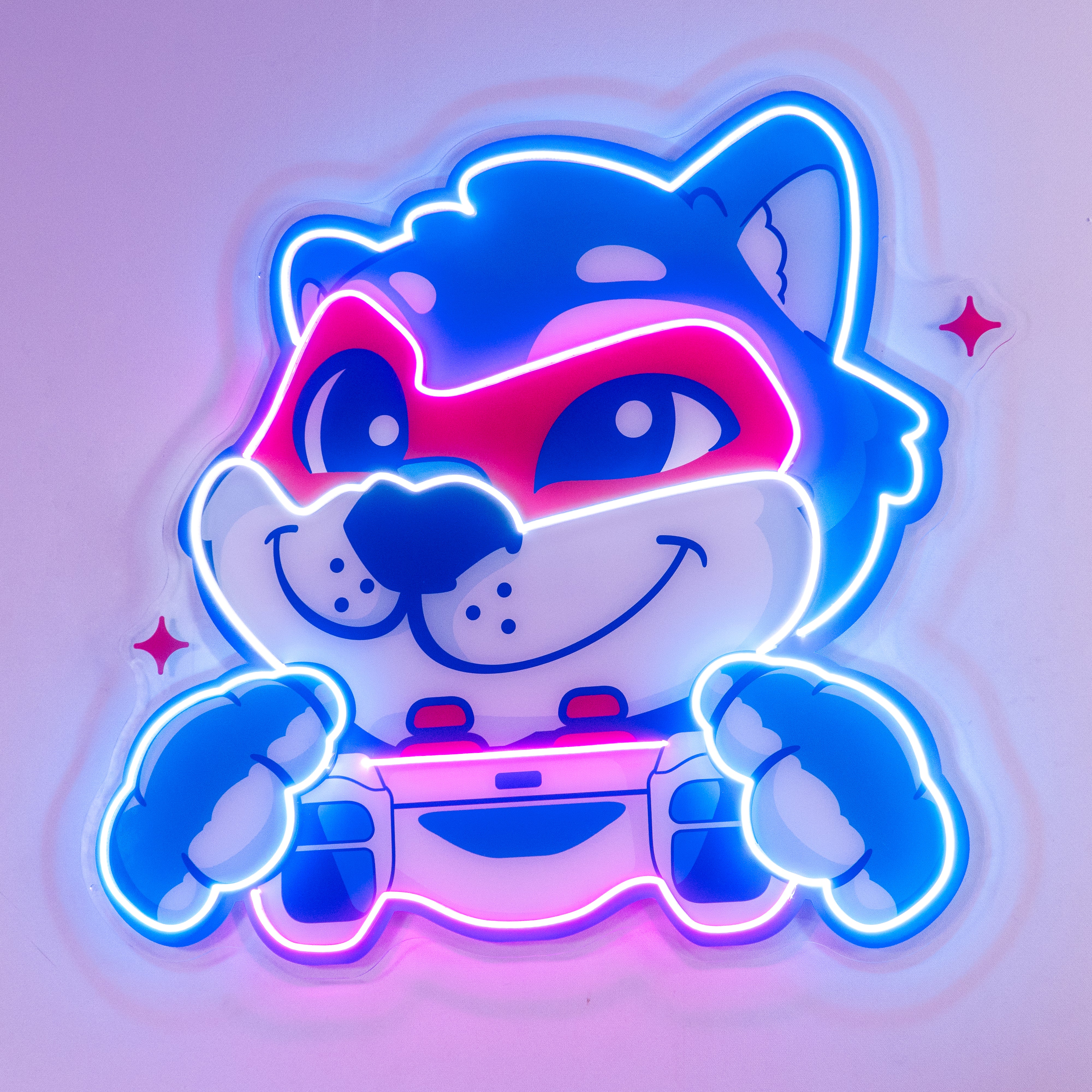 Wolf Mascot Gaming LED Neon Sign Light Pop Art