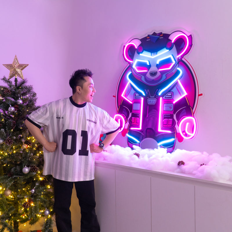 Cyberpunk Panda LED Neon Sign Light Pop Art