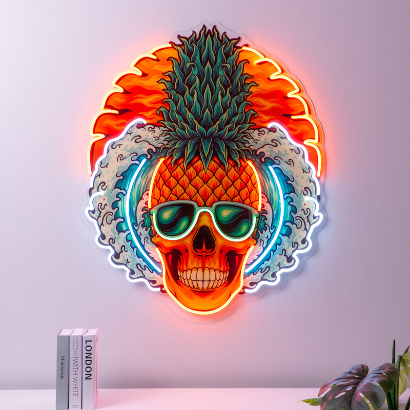 Pineapple Sea Skull LED Neon Sign Light Pop Art