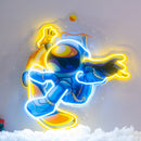Astronauts Skateboarding LED Neon Sign Light Pop Art