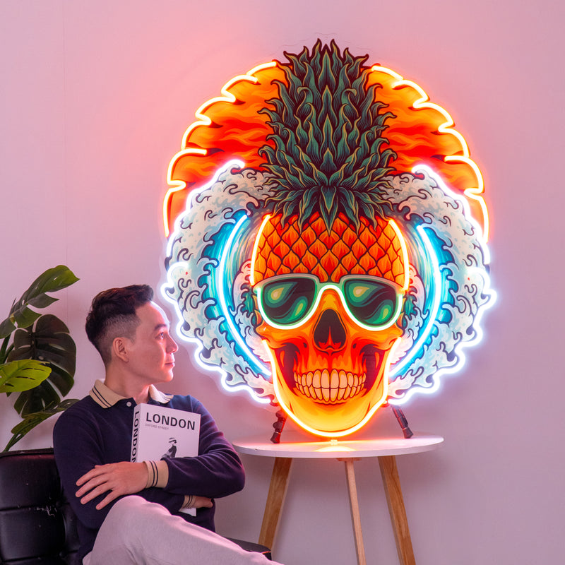 Pineapple Sea Skull LED Neon Sign Light Pop Art