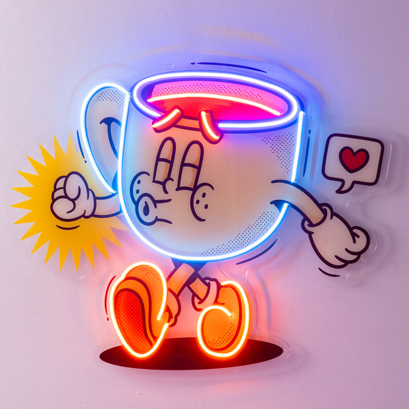 Coffee Cup Cute Trendy Retro LED Neon Sign Light Pop Art