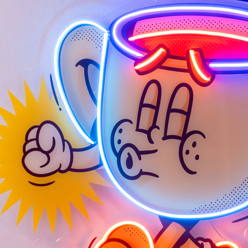 Coffee Cup Cute Trendy Retro LED Neon Sign Light Pop Art