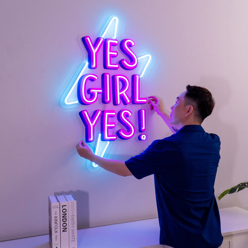 Yes Girl Yes Led Neon Acrylic Artwork