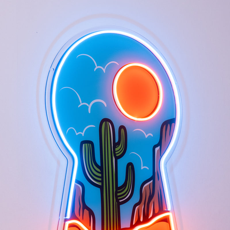 Red Desert Led Neon Acrylic Artwork