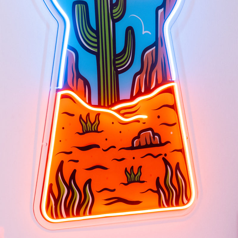 Red Desert Led Neon Acrylic Artwork