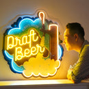 Draft Beer LED Neon Sign Light Pop Art