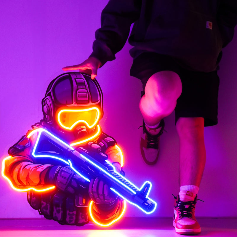 Shooting Games LED Neon Sign Light Pop Art