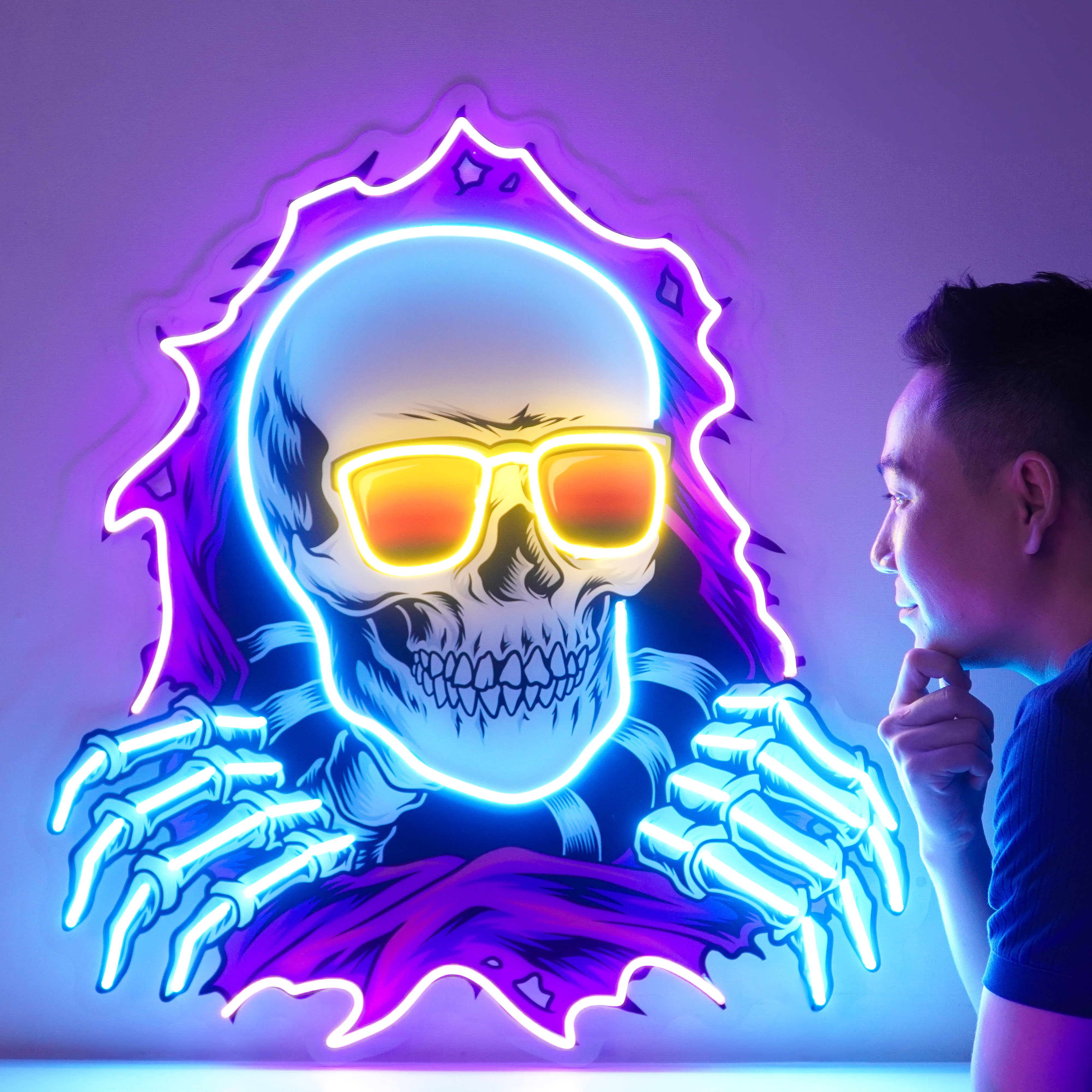 Skull Hole LED Neon Sign Light Pop Art