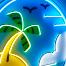 Hawaii Beach Circle LED Neon Sign Light Pop Art