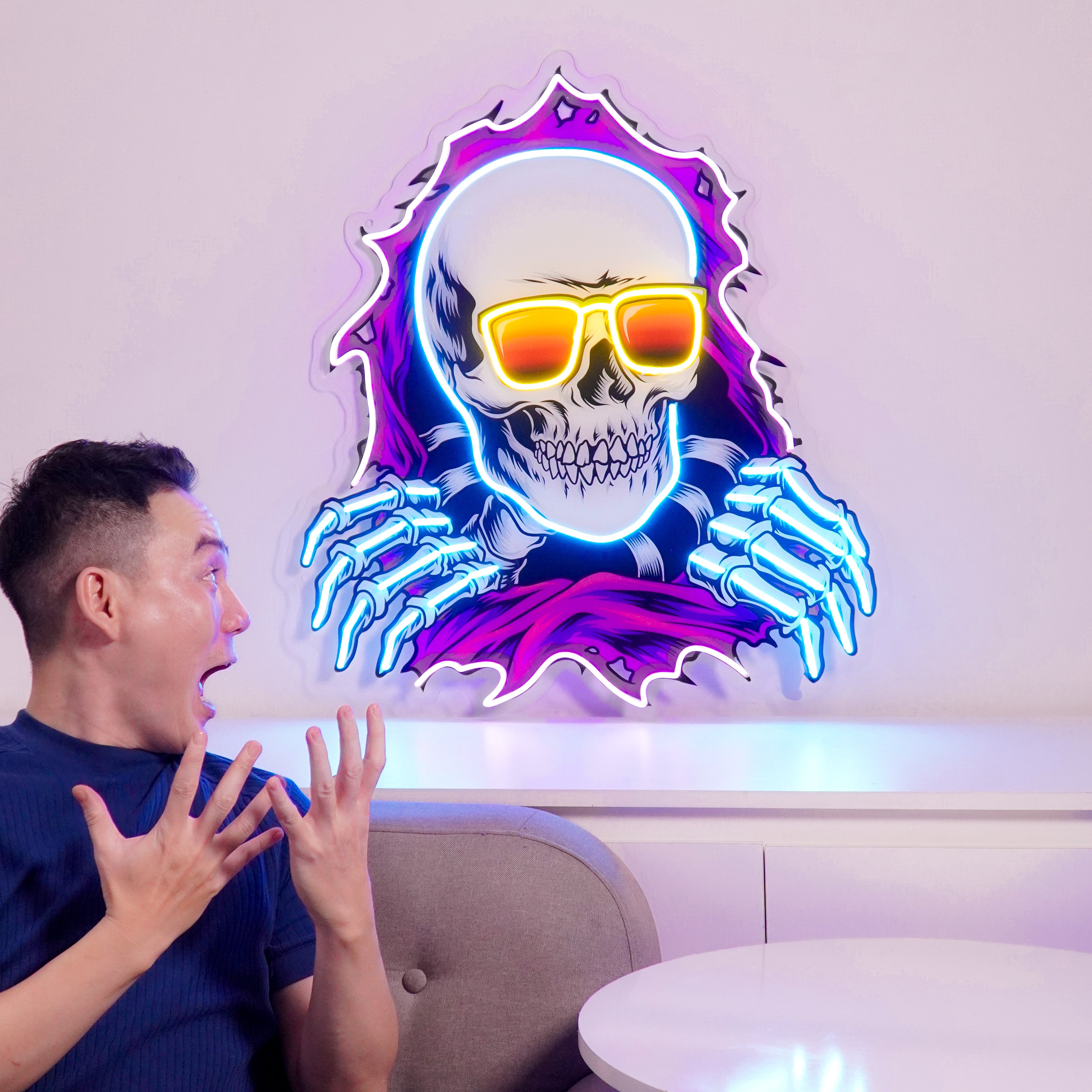 Skull Hole LED Neon Sign Light Pop Art