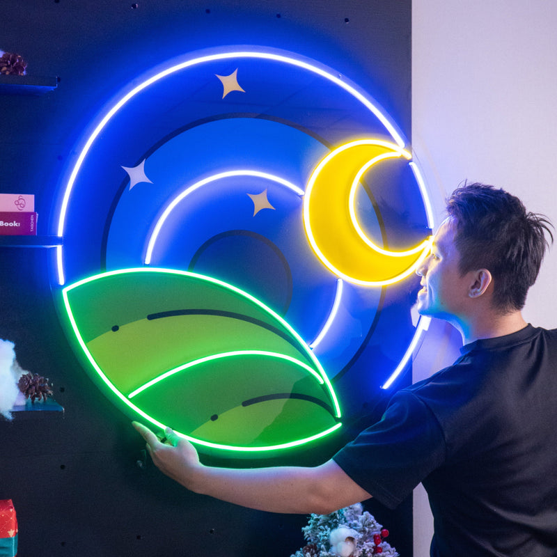 Starry Night LED Neon Sign Light Pop Art