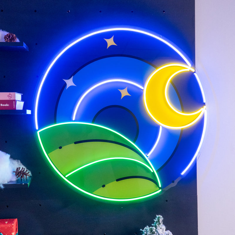 Starry Night LED Neon Sign Light Pop Art