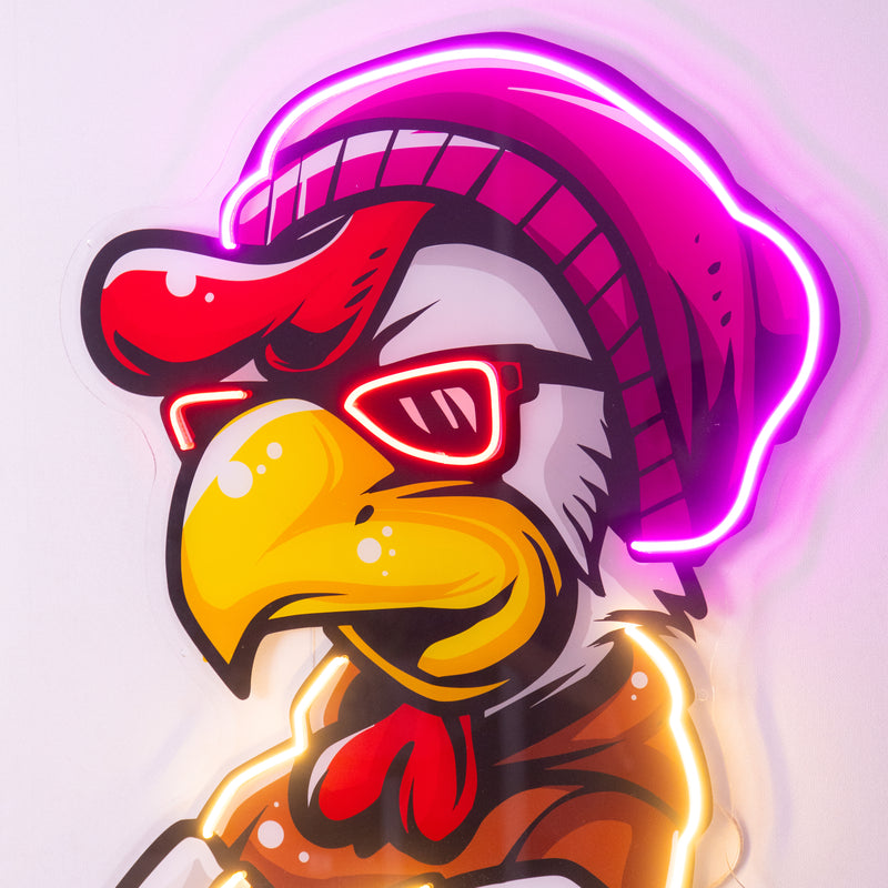 Rooster Hoodie LED Neon Sign Light Pop Art