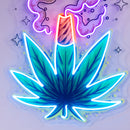 Weed Leaf With Smoke LED Neon Sign Light Pop Art