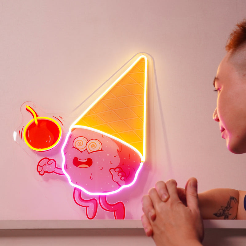 Magician Ice Cream LED Neon Sign Light Pop Art