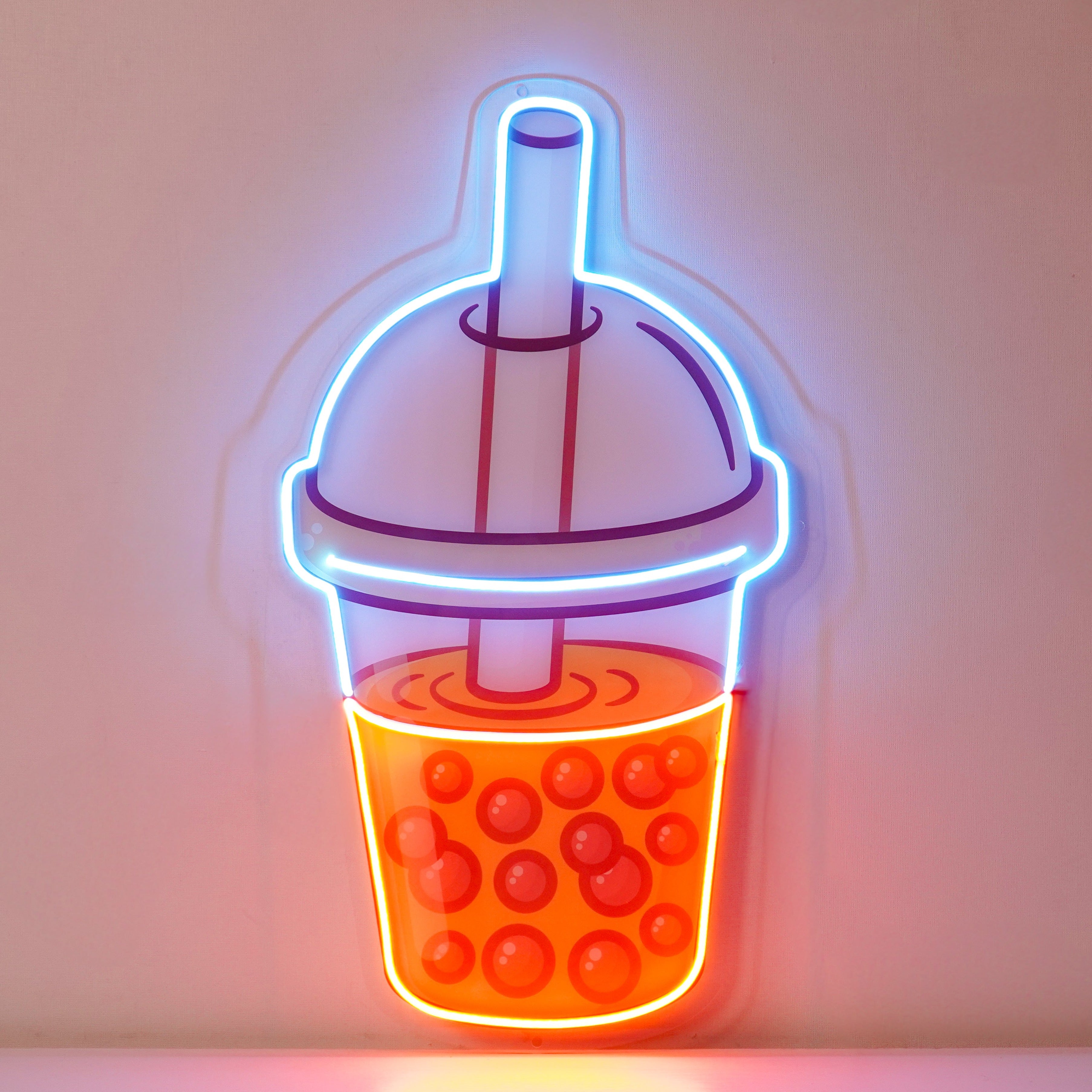 Orange Milktea Neon Acrylic Artwork