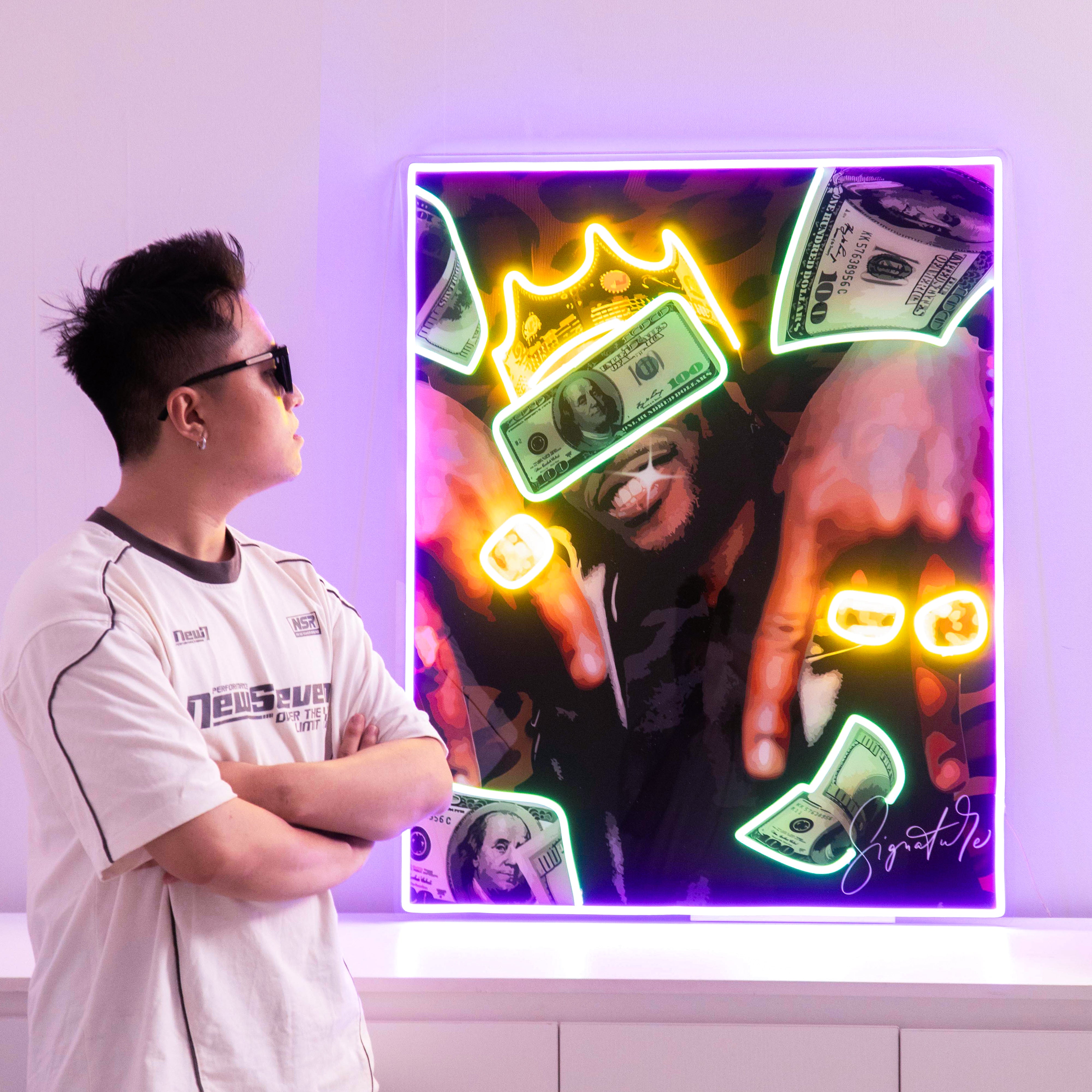 Rich Rapper Collapse Art LED Neon Sign Light Pop Art