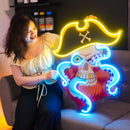Pirate Captain Skull LED Neon Sign Light Pop Art