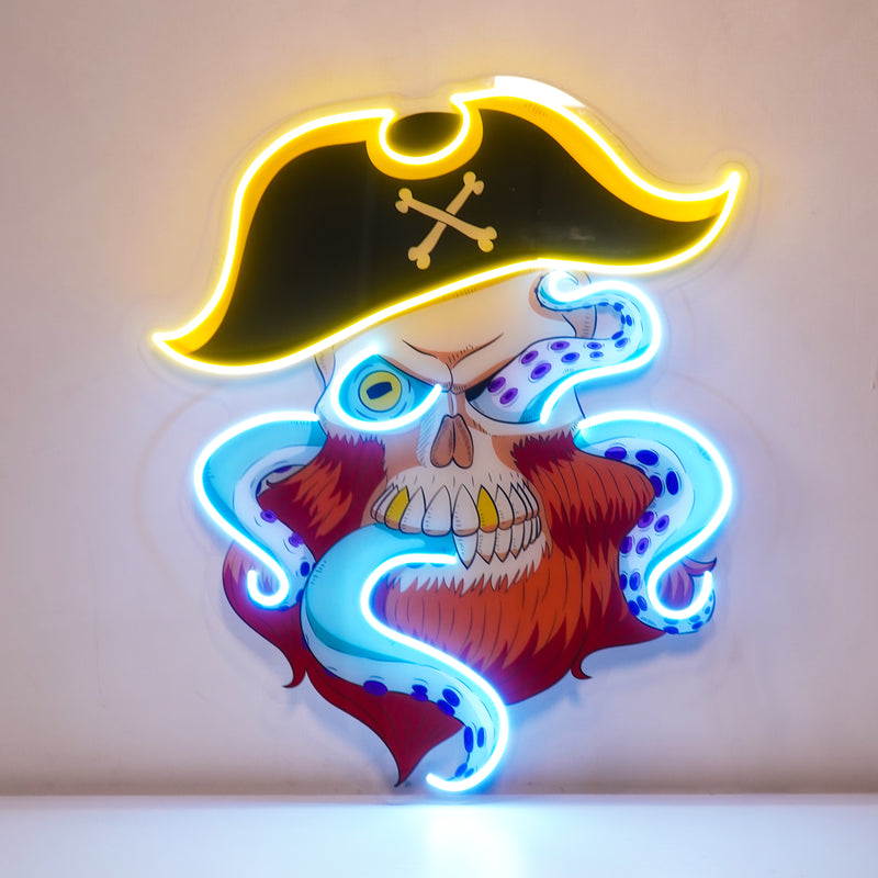 Pirate Captain Skull LED Neon Sign Light Pop Art